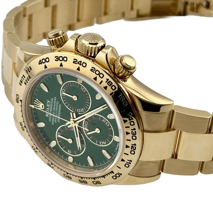 Daytona 40mm Yellow Gold John Mayer Green Dial Mens Watch 116508