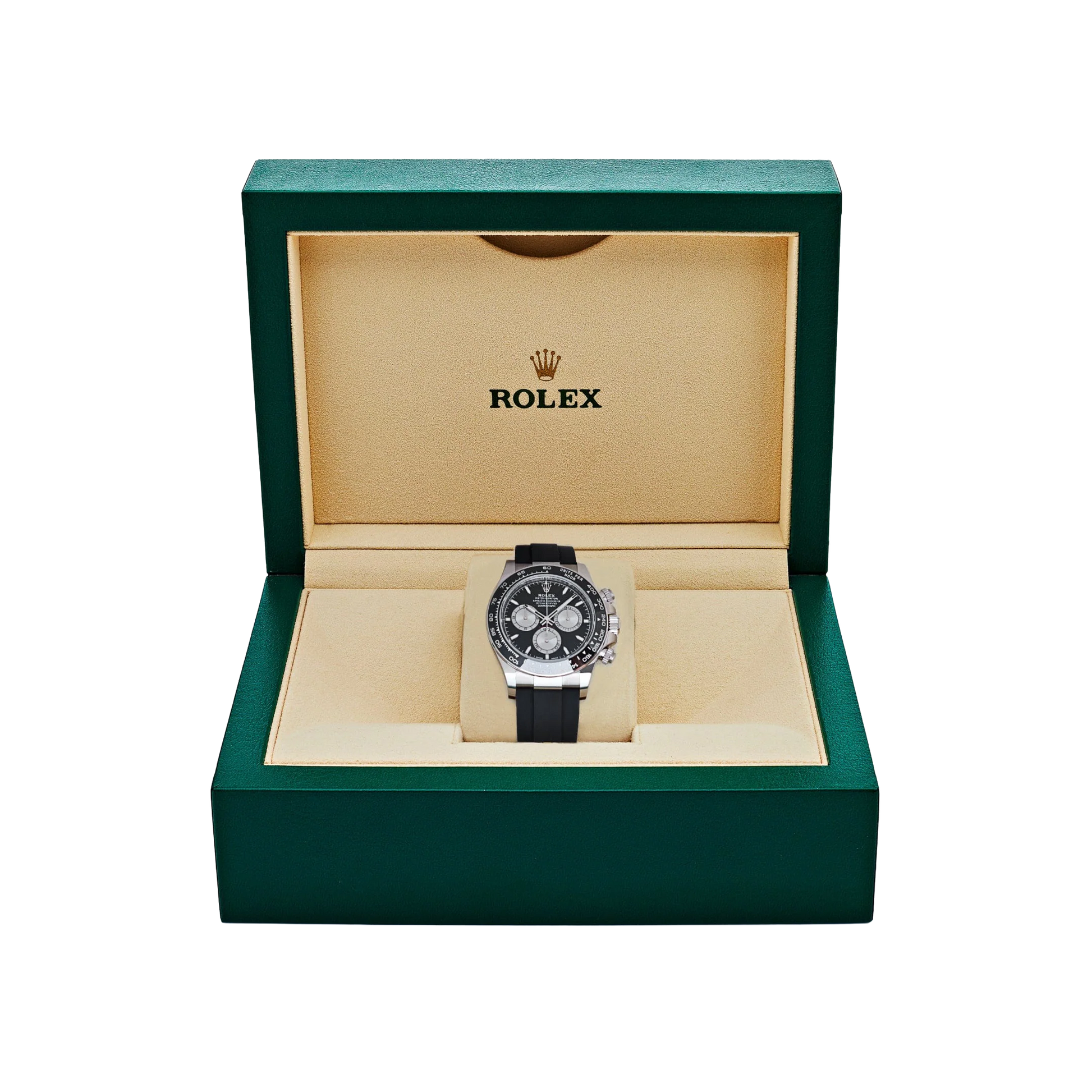 Daytona 40mm Baby Le Mans White Gold Black Dial 126519LN