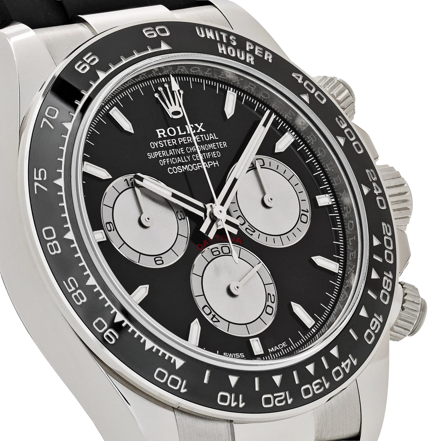 Daytona 40mm Baby Le Mans White Gold Black Dial 126519LN