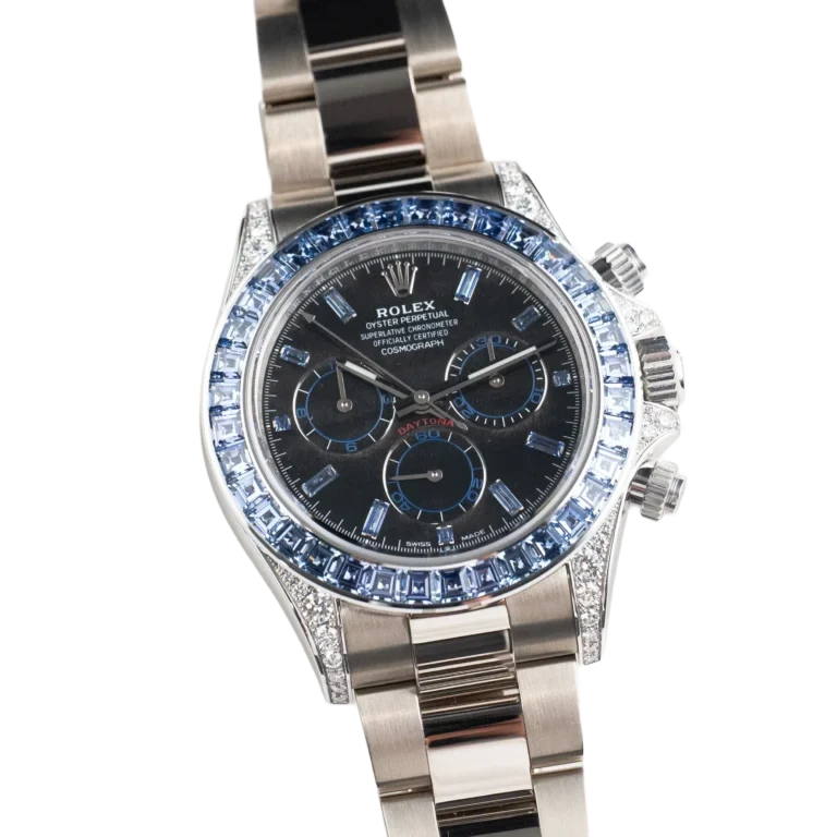 Daytona 40mm 126599TSA White Gold Silver Sheen Obsidian Dial Sapphire Bezel
