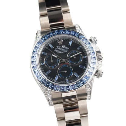 Daytona 40mm 126599TSA White Gold Silver Sheen Obsidian Dial Sapphire Bezel