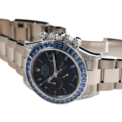 Daytona 40mm 126599TSA White Gold Silver Sheen Obsidian Dial Sapphire Bezel