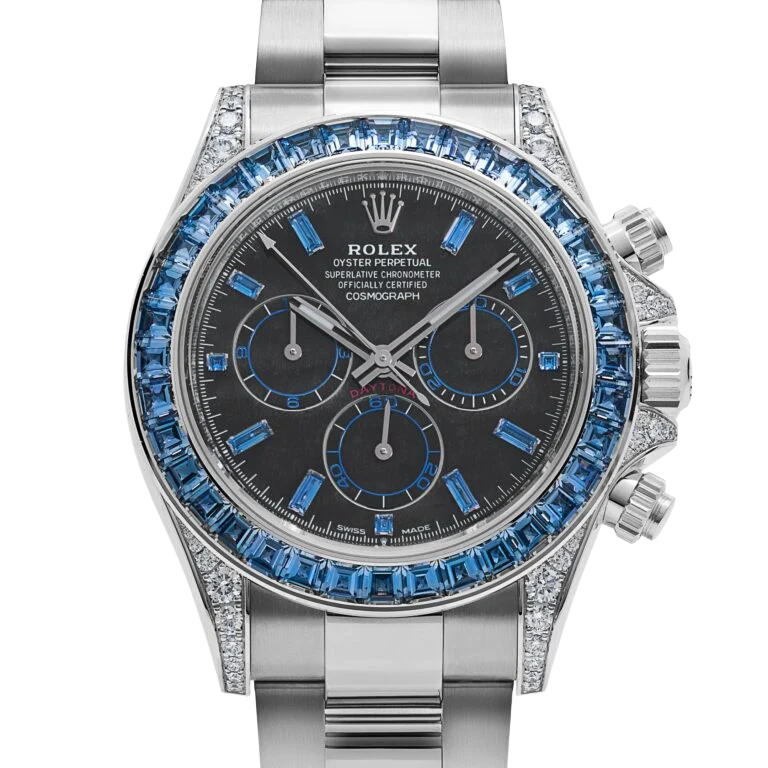 Daytona 40mm 126599TSA White Gold Silver Sheen Obsidian Dial Sapphire Bezel