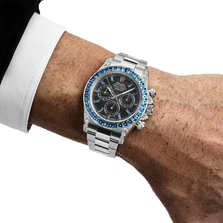 Daytona 40mm 126599TSA White Gold Silver Sheen Obsidian Dial Sapphire Bezel