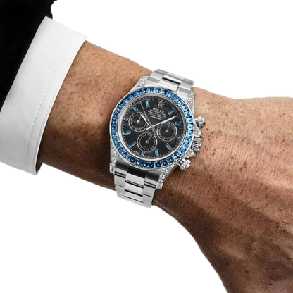 Daytona 40mm 126599TSA White Gold Silver Sheen Obsidian Dial Sapphire Bezel
