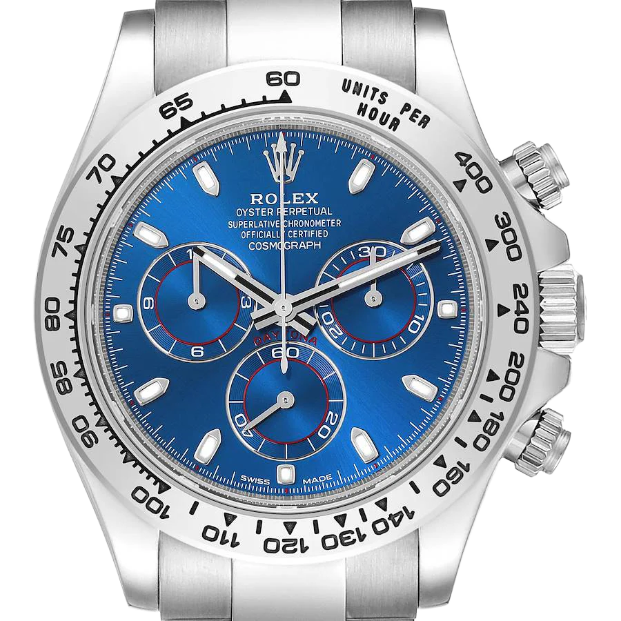 Daytona Blue Dial 40mmWhite Gold Chronograph Mens Watch 116509