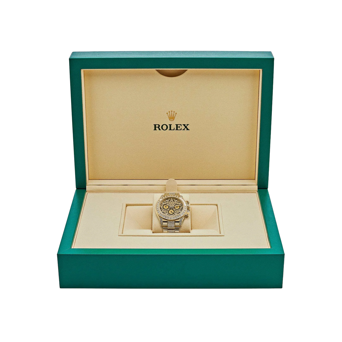 Daytona Eye of the Tiger 116598TBR Yellow Gold Diamond Dial with Diamond Bracelet (Super Clone)