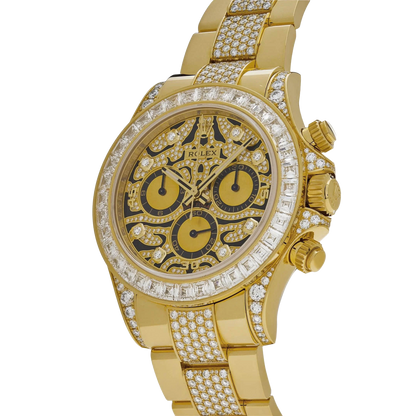 Daytona Eye of the Tiger 116598TBR Yellow Gold Diamond Dial with Diamond Bracelet (Super Clone)