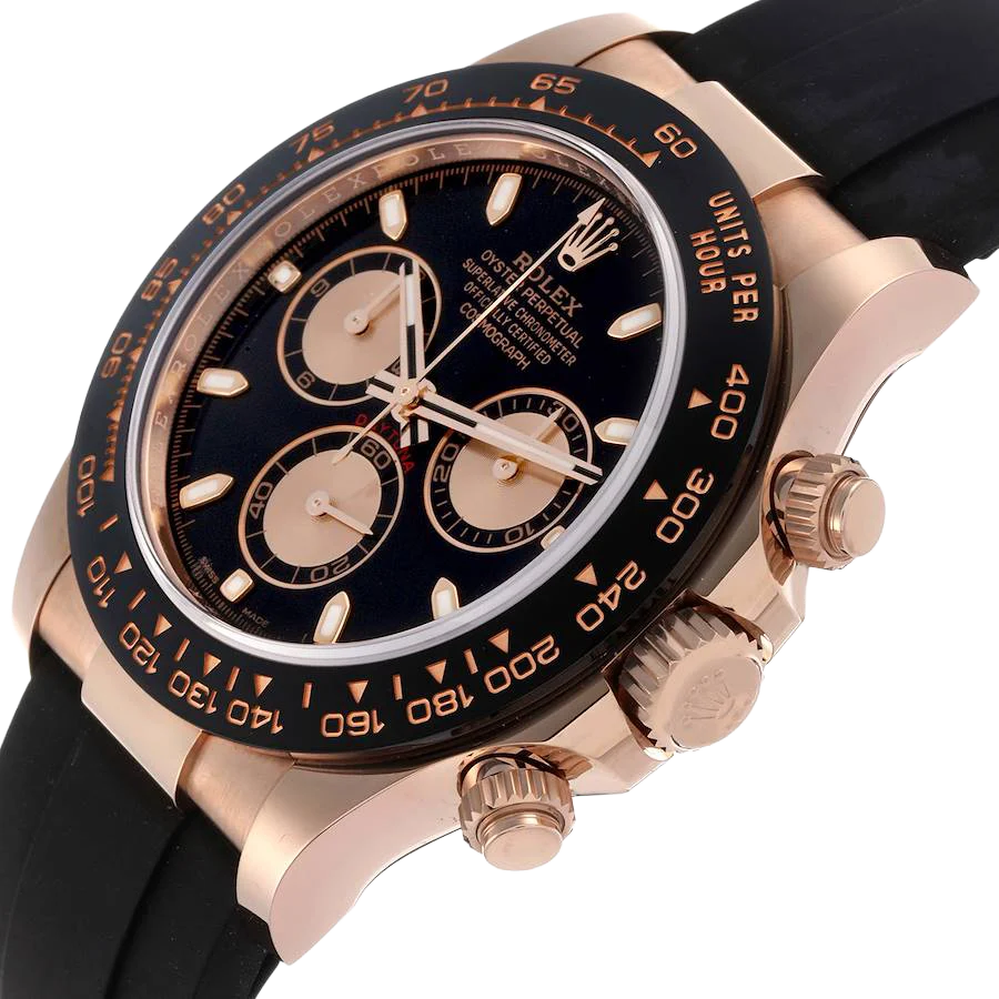 Daytona 40mm Rose Gold Oysterflex Mens Watch 116515LN