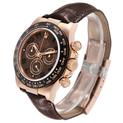 Daytona 40mm Rose Gold Chocolate Dial Mens Watch 116515