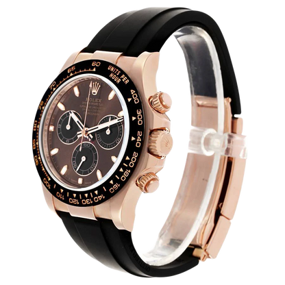 Daytona 40mm Rose Gold Oysterflex Chocolate Dial Mens Watch 116515
