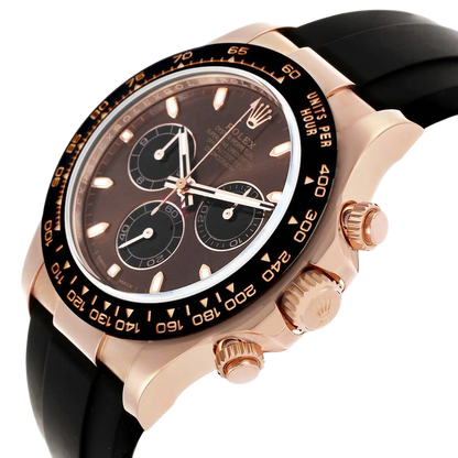 Daytona 40mm Rose Gold Oysterflex Chocolate Dial Mens Watch 116515