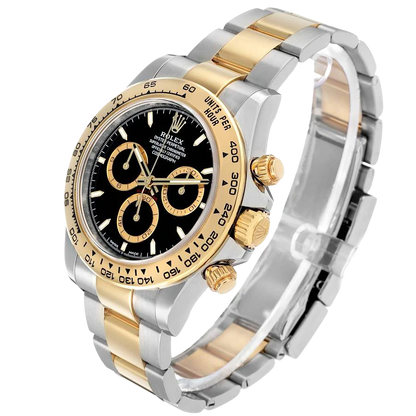 Daytona 40mm Steel Yellow Gold Black Dial Mens Watch 126503