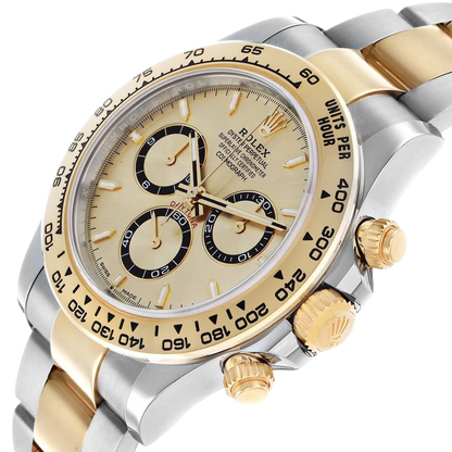 Daytona Steel Yellow Gold Champagne Dial Mens Watch 126503