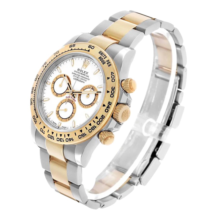 Daytona 40mm Steel Yellow Gold White Dial Mens Watch 126503