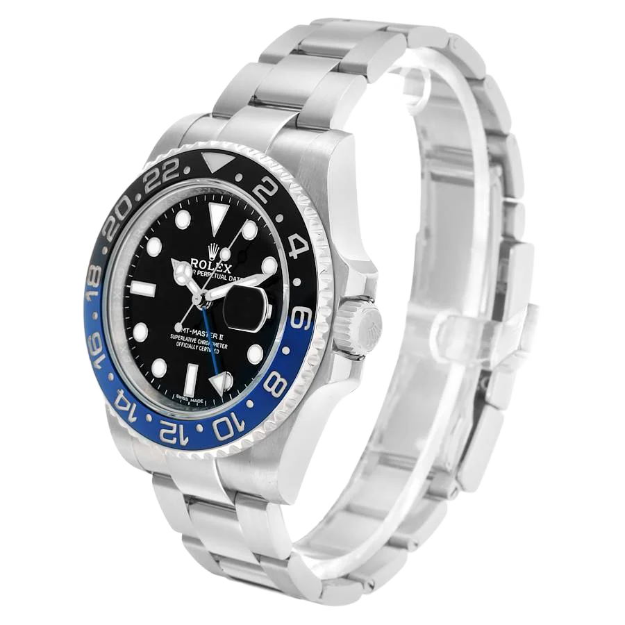 GMT Master II 40mm Steel Black Blue Batman Bezel Mens Watch 116710