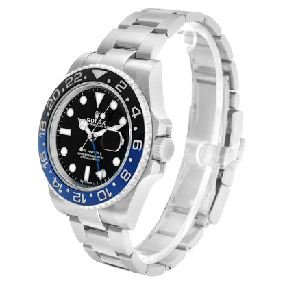 GMT Master II 40mm Steel Black Blue Batman Bezel Mens Watch 116710