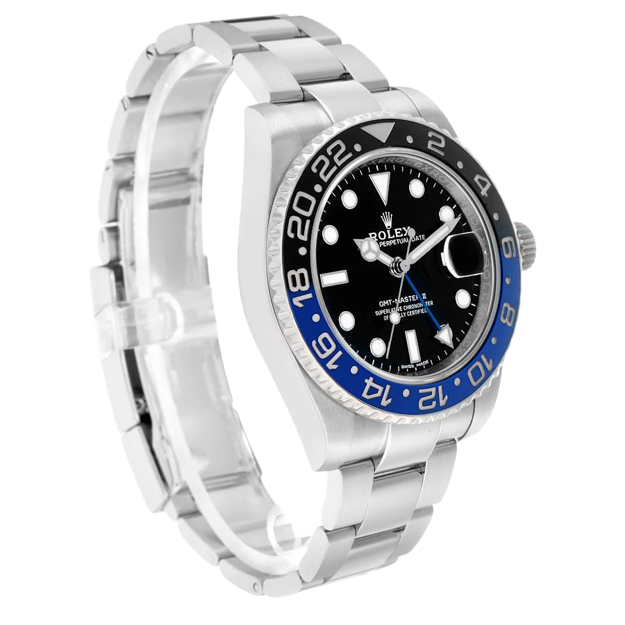 GMT Master II 40mm Steel Black Blue Batman Bezel Mens Watch 116710
