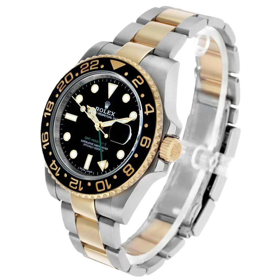 GMT Master II 40mm Steel Yellow Gold Mens Watch 116713