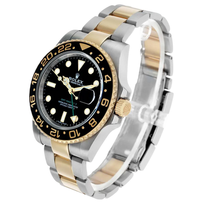 GMT Master II 40mm Steel Yellow Gold Mens Watch 116713
