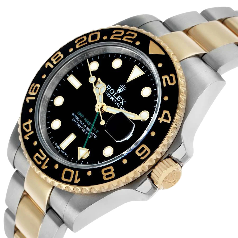 GMT Master II 40mm Steel Yellow Gold Mens Watch 116713