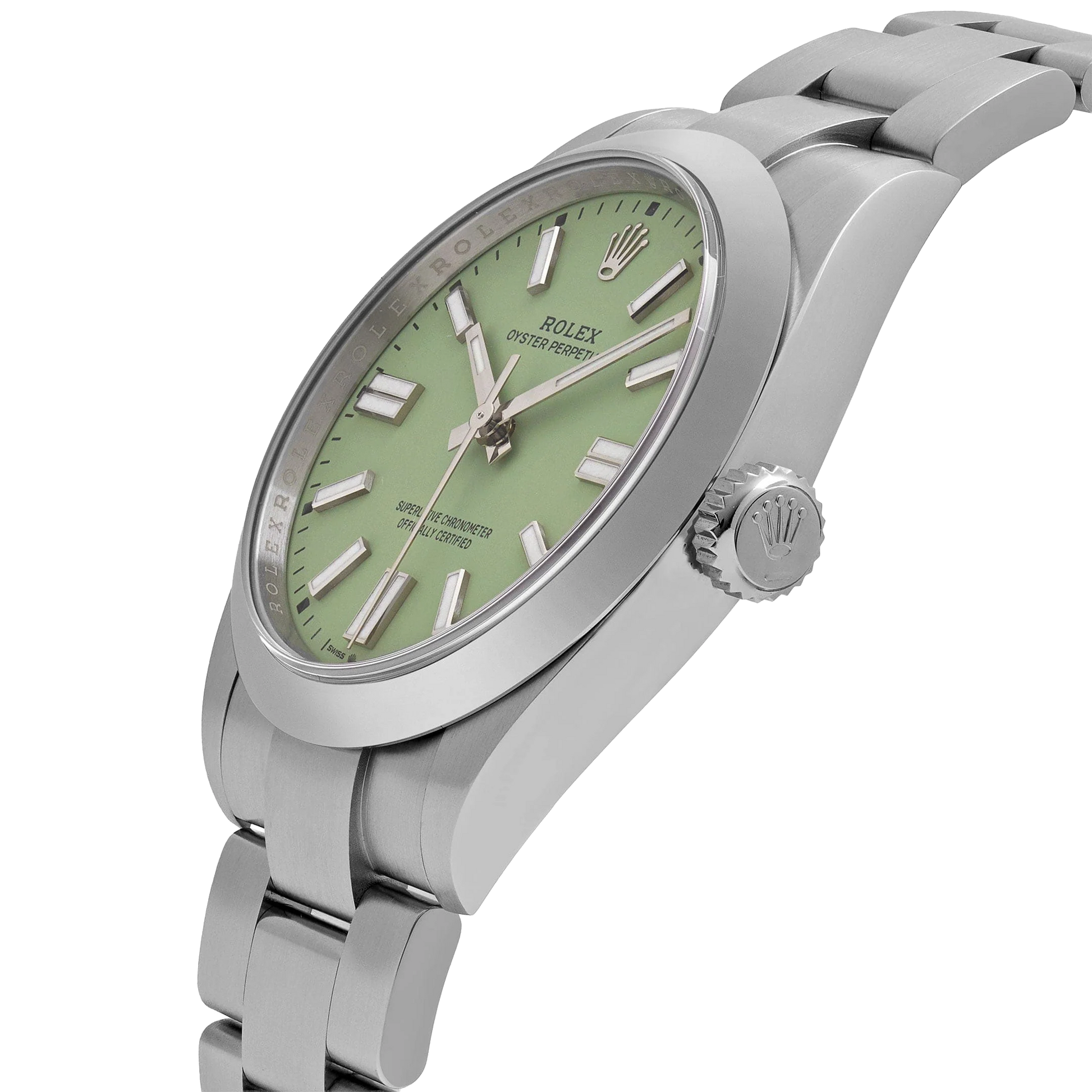 Oyster Perpetual 41mm Stainless Steel Pistachio Dial Men Watch 134300-0006 New 2025