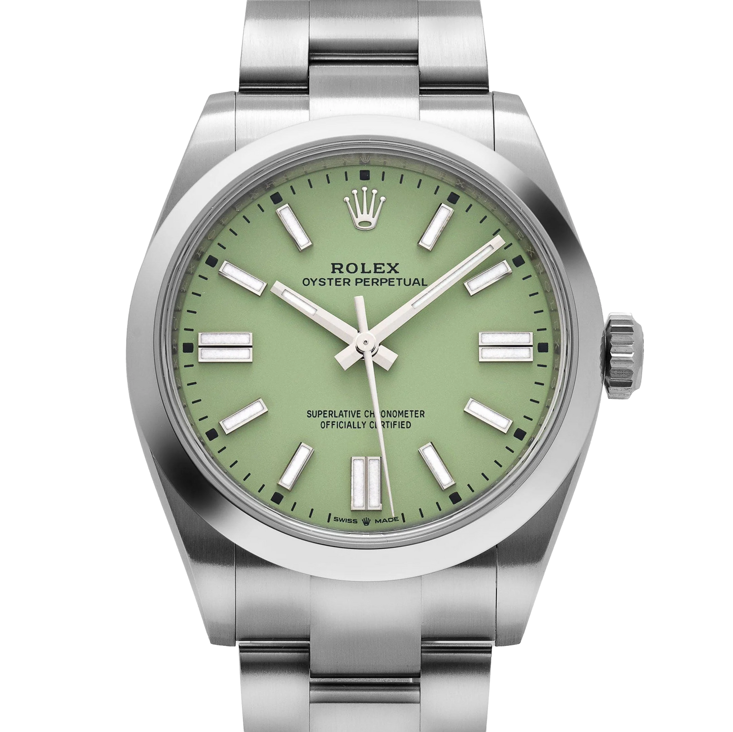 Oyster Perpetual 41mm Stainless Steel Pistachio Dial Men Watch 134300-0006 New 2025