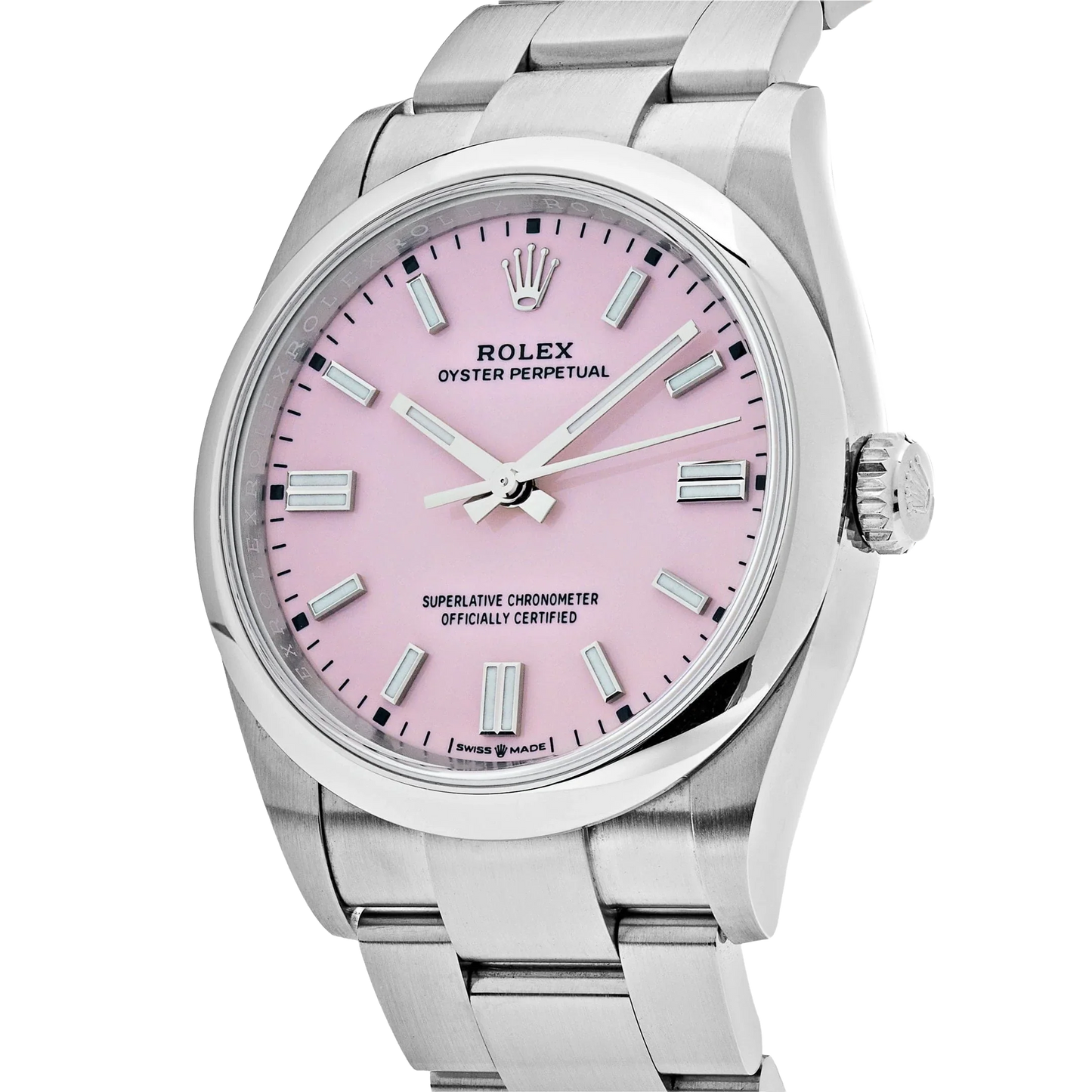 Oyster Perpetual 41mm Stainless Steel Candy Pink Dial Men Watch 134300-0013 New 2025