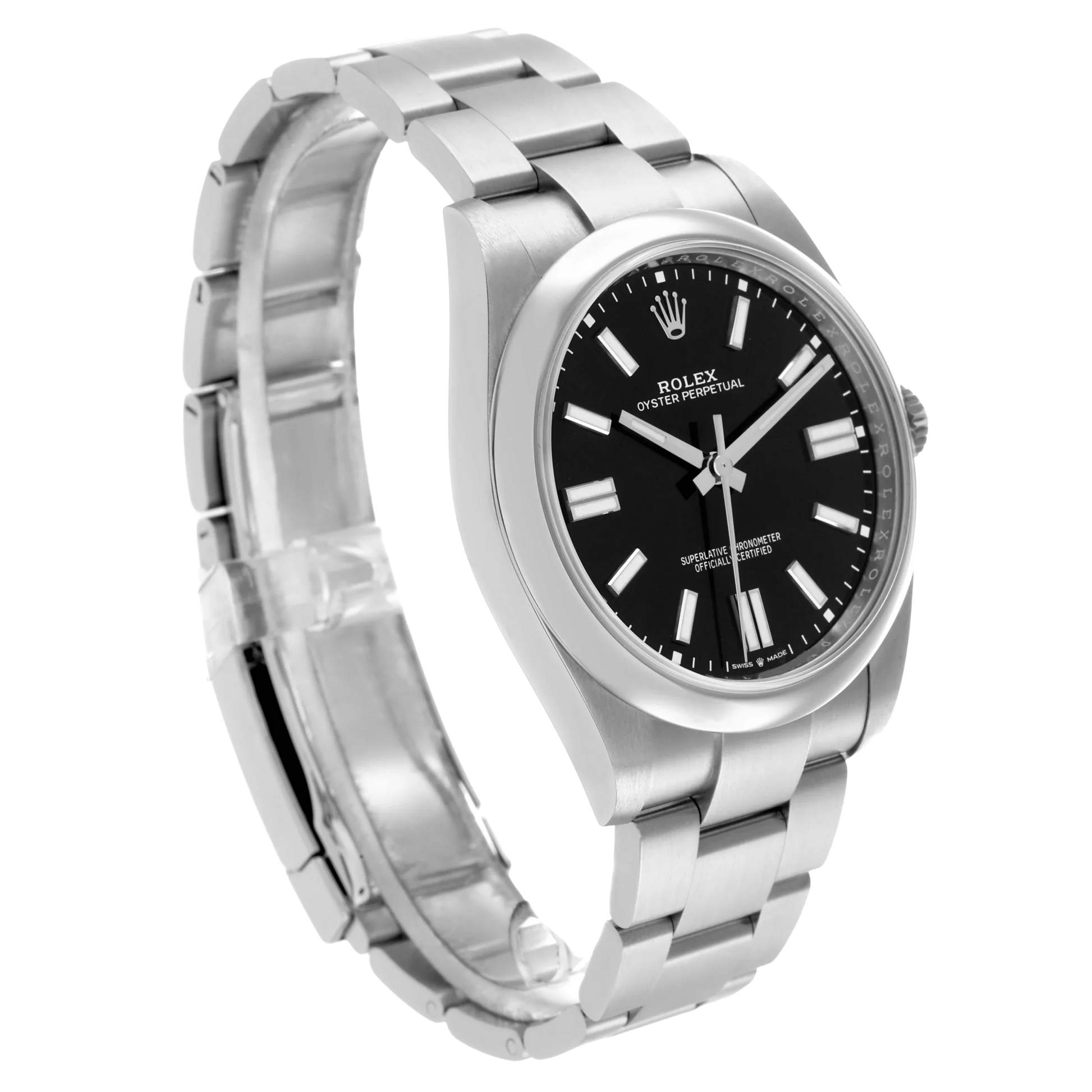Oyster Perpetual 41mm Black Dial Steel Mens Watch 124300