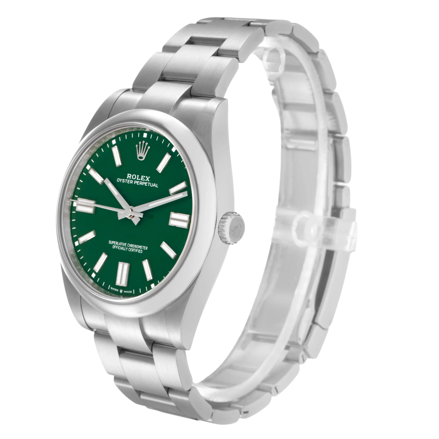 Oyster Perpetual 41mm Green Dial Steel Mens Watch 124300