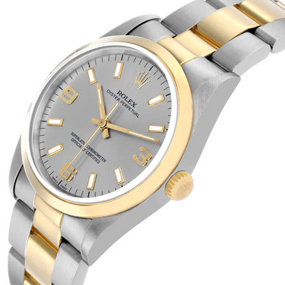 Oyster Perpetual 34mm Steel Yellow Gold Slate Dial Mens Watch 14203