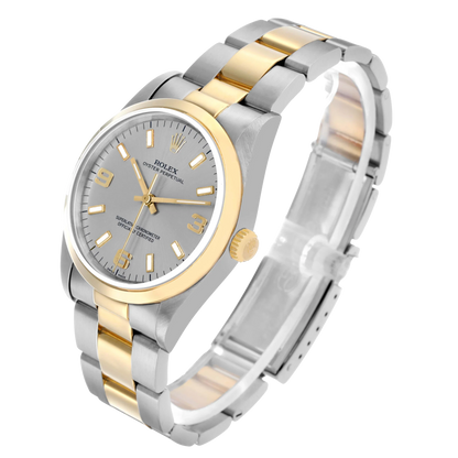 Oyster Perpetual 34mm Steel Yellow Gold Slate Dial Mens Watch 14203