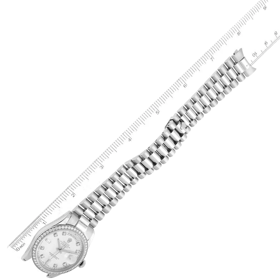 President Day-Date 36mm Platinum Diamond Mens Watch 118346
