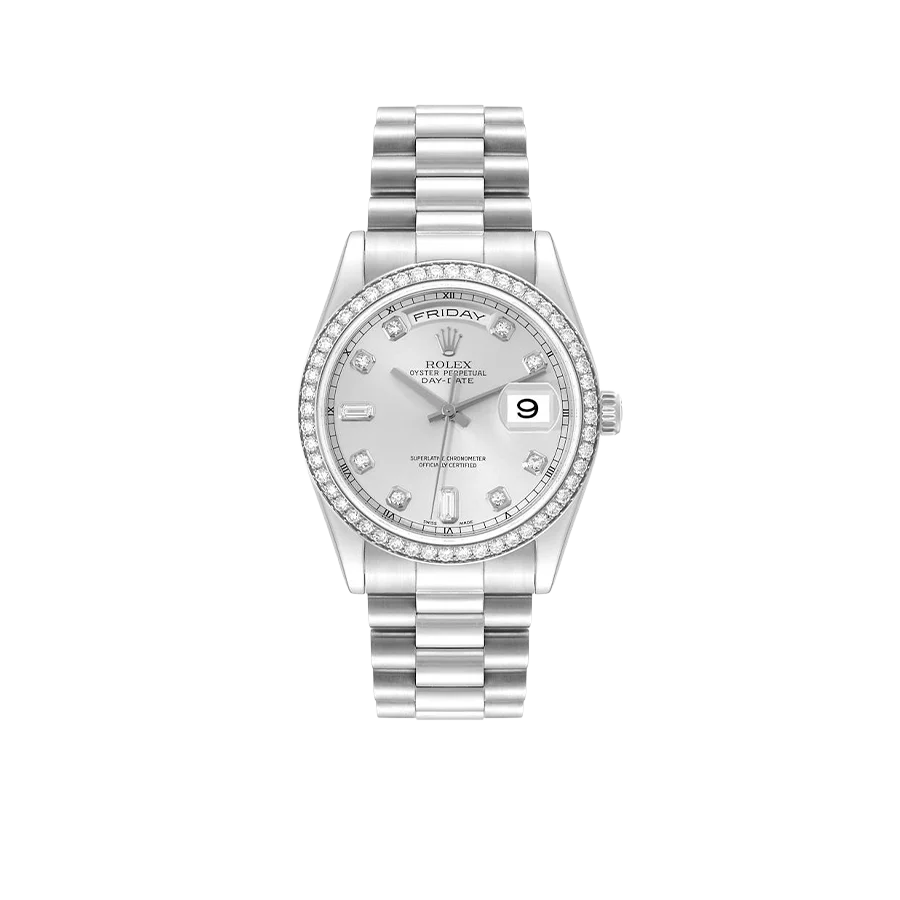 President Day-Date 36mm Platinum Diamond Mens Watch 118346