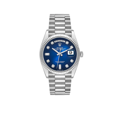 President Day-Date 36mm White Gold Ombre Diamond Dial Mens Watch 128239