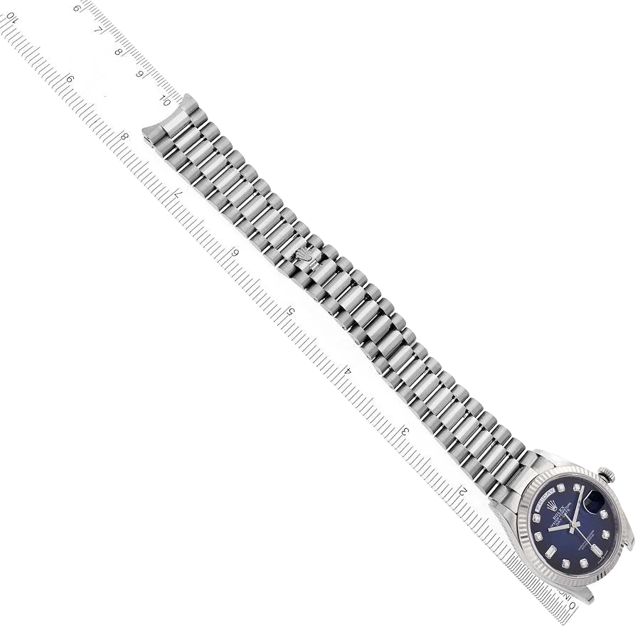 President Day-Date 36mm White Gold Ombre Diamond Dial Mens Watch 128239
