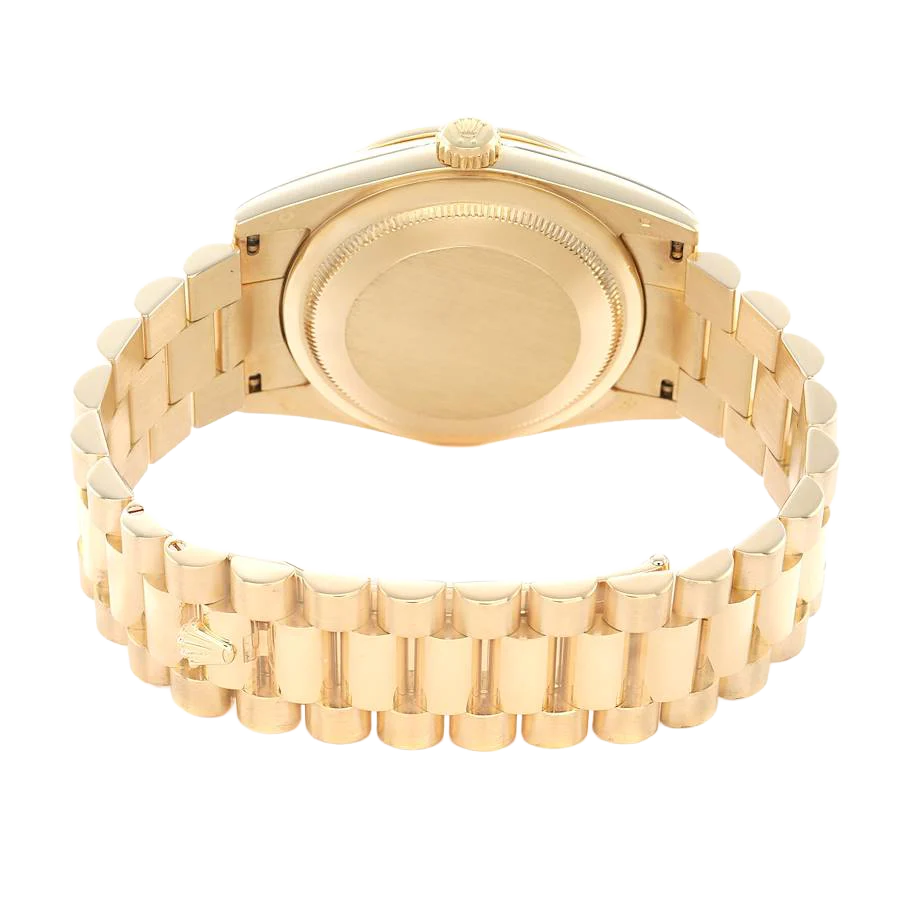 President Day-Date 36mm Yellow Gold Diamond Bezel Mens Watch 118348