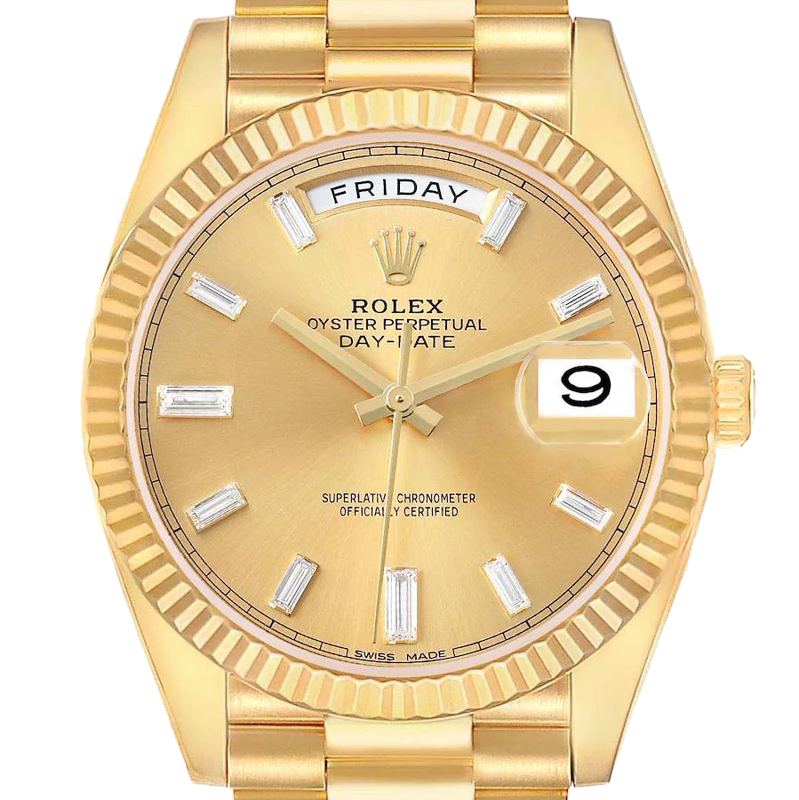 President Day-Date 40mm Yellow Gold Diamond Mens Watch 228238