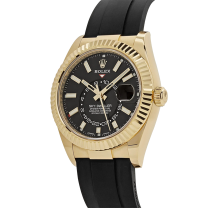 Sky-Dweller 42mm Yellow Gold Bright Black Dial 336238