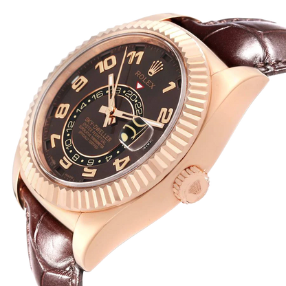 Sky-Dweller 42mm  Everose Chocolate Brown Dial Rose Gold Watch 326135