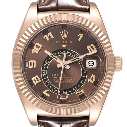 Sky-Dweller 42mm  Everose Chocolate Brown Dial Rose Gold Watch 326135