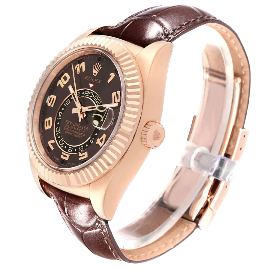 Sky-Dweller 42mm  Everose Chocolate Brown Dial Rose Gold Watch 326135