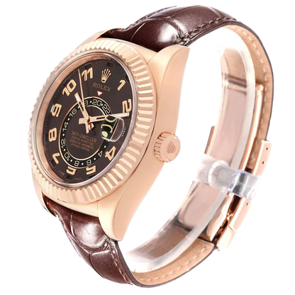 Sky-Dweller 42mm  Everose Chocolate Brown Dial Rose Gold Watch 326135