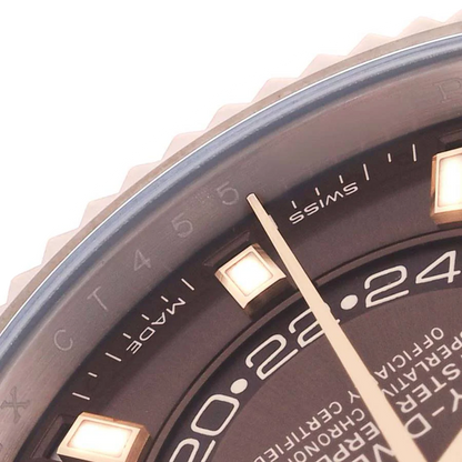 Sky-Dweller 42mm Rose Gold Chocolate Brown Dial Mens Watch 326235