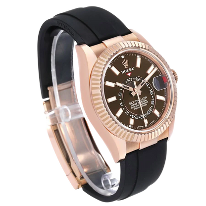 Sky-Dweller 42mm Rose Gold Chocolate Brown Dial Mens Watch 326235