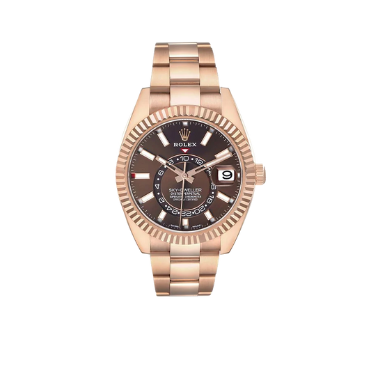 Sky-Dweller 42mm Rose Gold Chocolate Brown Dial Mens Watch 326935