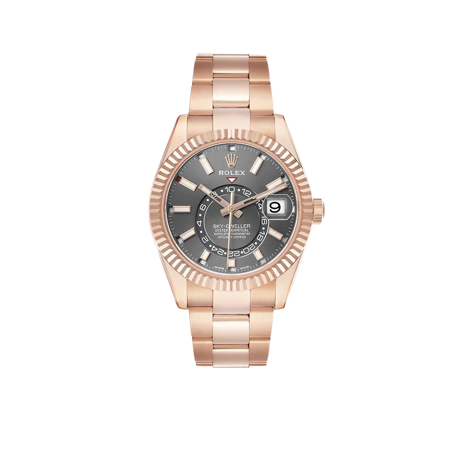 Sky-Dweller 42mm Rose Gold Slate Dial Mens Watch 326935
