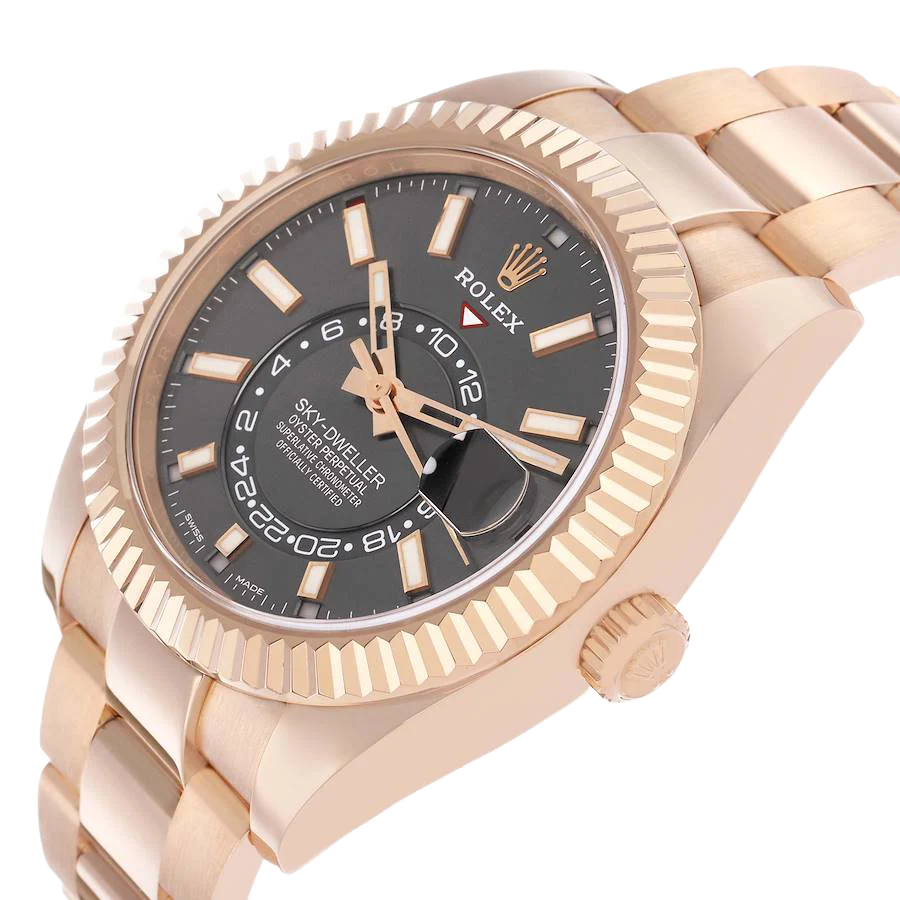 Sky-Dweller 42mm Rose Gold Slate Dial Mens Watch 326935