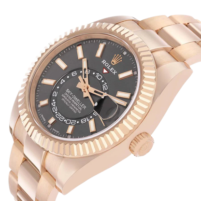 Sky-Dweller 42mm Rose Gold Slate Dial Mens Watch 326935