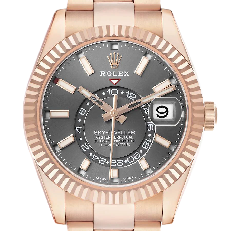 Sky-Dweller 42mm Rose Gold Slate Dial Mens Watch 326935